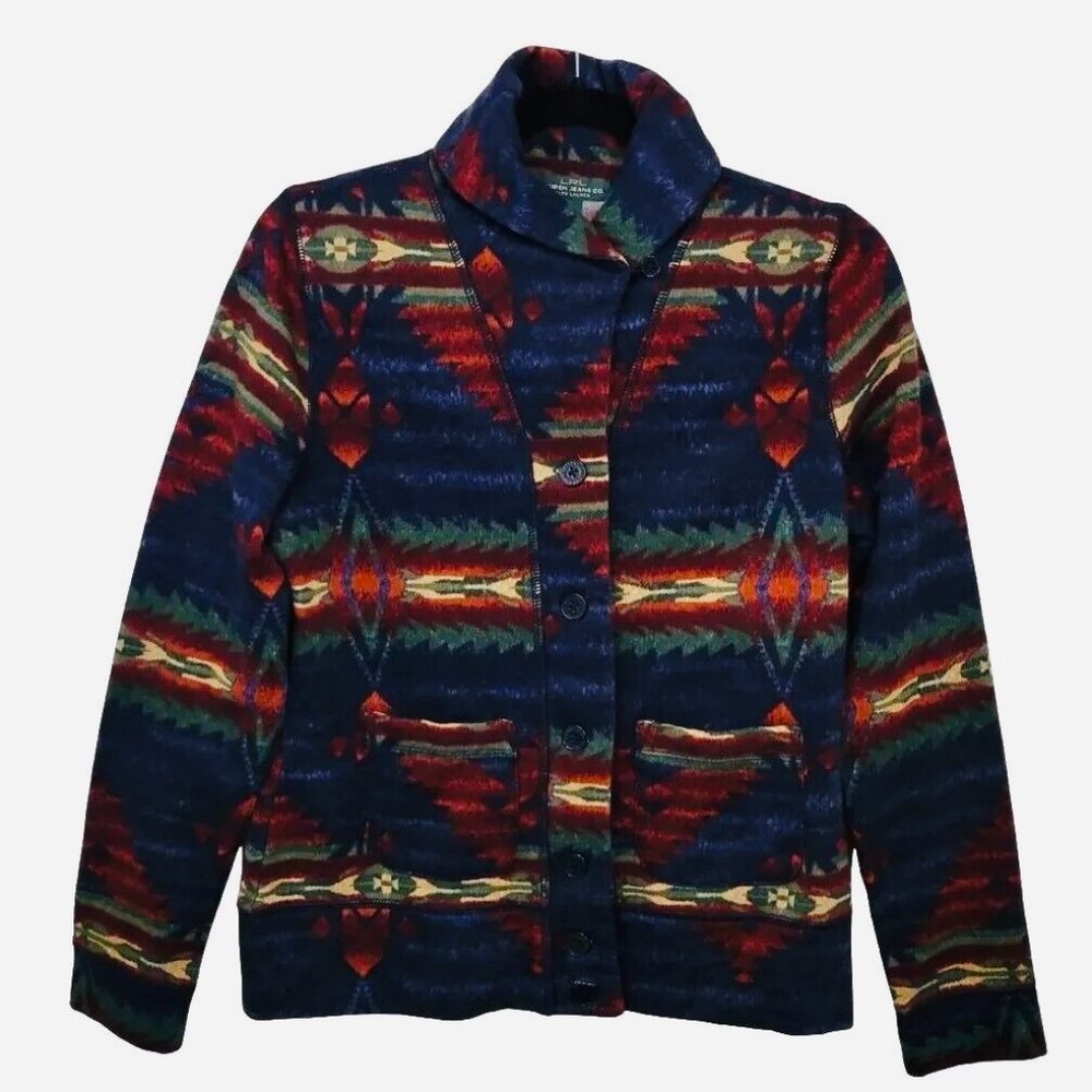 VINTAGE LAUREN JEANS CO. Women's Aztec Tribal Jacket EUC Size L